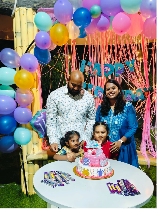 Birthday party celebration for kids with family at Go Ranch Resort – decorated outdoor venue 