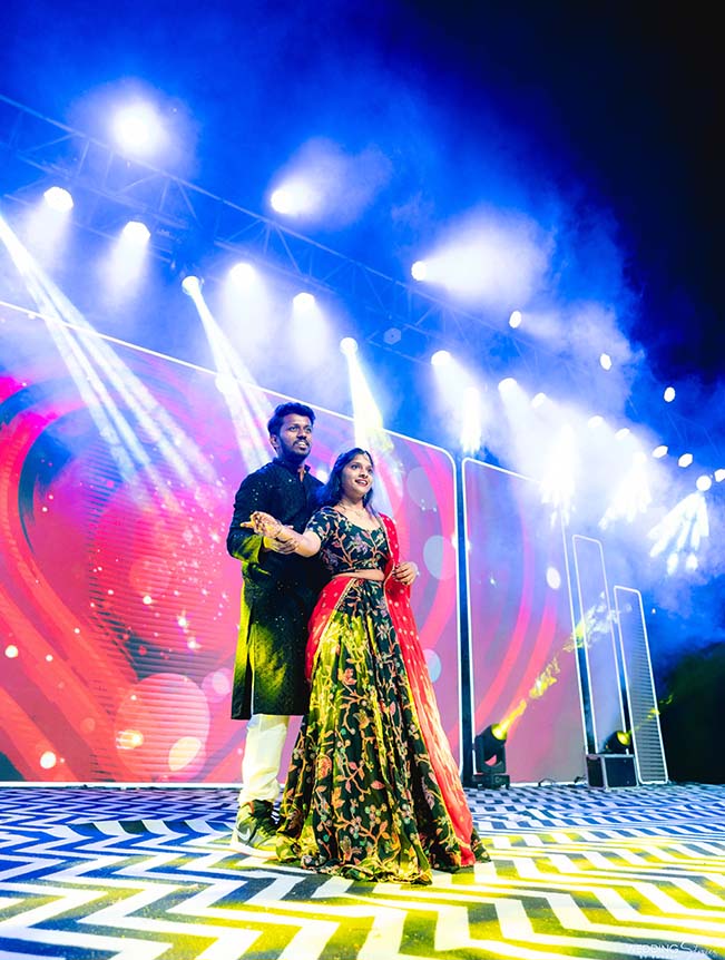 Festive Sangeeth event – solo stage performance bride groom at sangeeth cermonry at at Go Ranch Resort